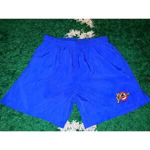 Vintage Big Johnson Nylon Blue Shorts Bottoms VTG L Large Rare